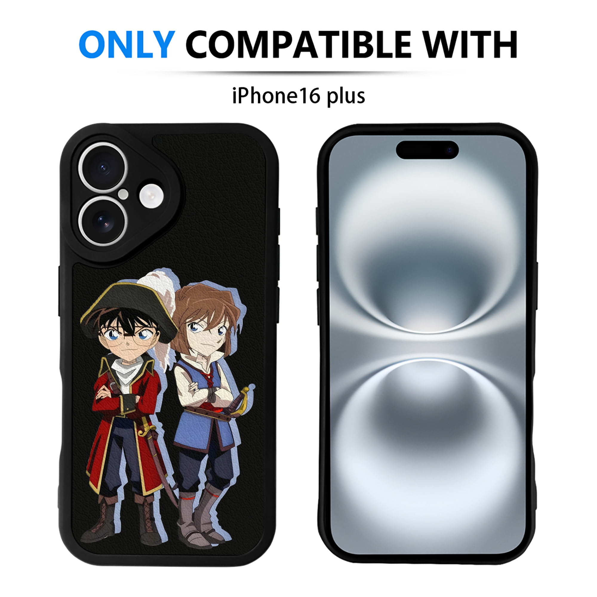 （画像用） 名探偵コナン 灰原 哀 はいばら あい Detective Conan Anita Hailey、Vi Graythorn Haibara Ai 【iPhone 16シリーズ対応】シリコンスマホケース（レザー調） 材質：シリコン